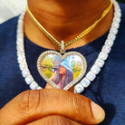 18K Gold Custom Diamond Heart Picture Pendant - Drip Culture Jewelry