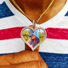 18K Gold Custom Diamond Heart Picture Pendant - Drip Culture Jewelry