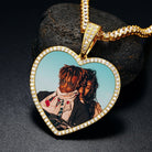 18K Gold Custom Diamond Heart Picture Pendant - Drip Culture Jewelry