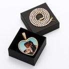18K Gold Custom Diamond Heart Picture Pendant - Drip Culture Jewelry