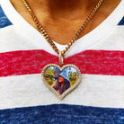 18K Gold Custom Diamond Heart Picture Pendant - Drip Culture Jewelry