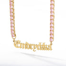 18k Gold Custom Name Tennis Necklace - Drip Culture Jewelry