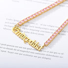 18k Gold Custom Name Tennis Necklace - Drip Culture Jewelry