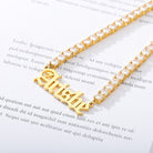 18k Gold Custom Name Tennis Necklace - Drip Culture Jewelry
