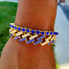 18K Gold Diamond 2 Tone Prong Cuban Link Bracelet - Drip Culture Jewelry
