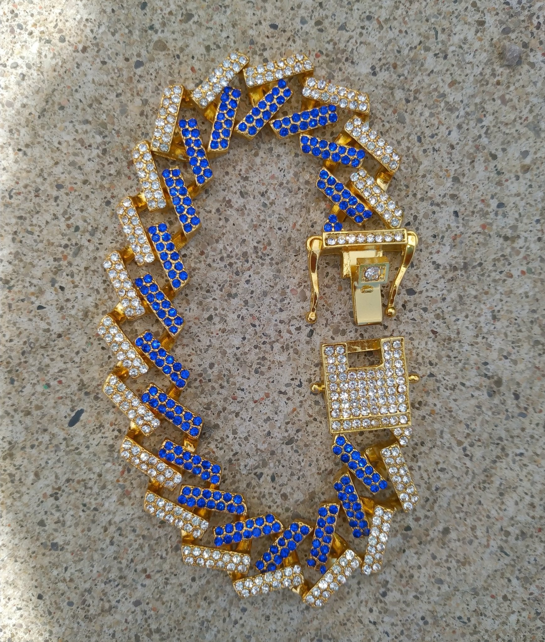 18K Gold Diamond 2 Tone Prong Cuban Link Bracelet - Drip Culture Jewelry