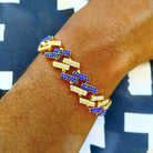 18K Gold Diamond 2 Tone Prong Cuban Link Bracelet - Drip Culture Jewelry