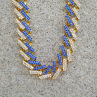 18K Gold Diamond 2 Tone Prong Cuban Link Bracelet - Drip Culture Jewelry