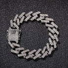 18K Gold Diamond 2 Tone Prong Cuban Link Bracelet - Drip Culture Jewelry