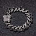 18K Gold Diamond 2 Tone Prong Cuban Link Bracelet - Drip Culture Jewelry