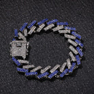18K Gold Diamond 2 Tone Prong Cuban Link Bracelet - Drip Culture Jewelry