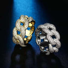18K Gold Diamond 3D Cuban Link Ring - Drip Culture Jewelry