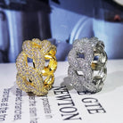 18K Gold Diamond 3D Cuban Link Ring - Drip Culture Jewelry