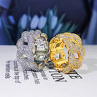 18K Gold Diamond 3D Cuban Link Ring - Drip Culture Jewelry