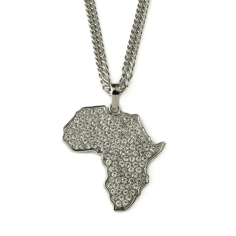 18k Gold Diamond Africa Pendant - Drip Culture Jewelry