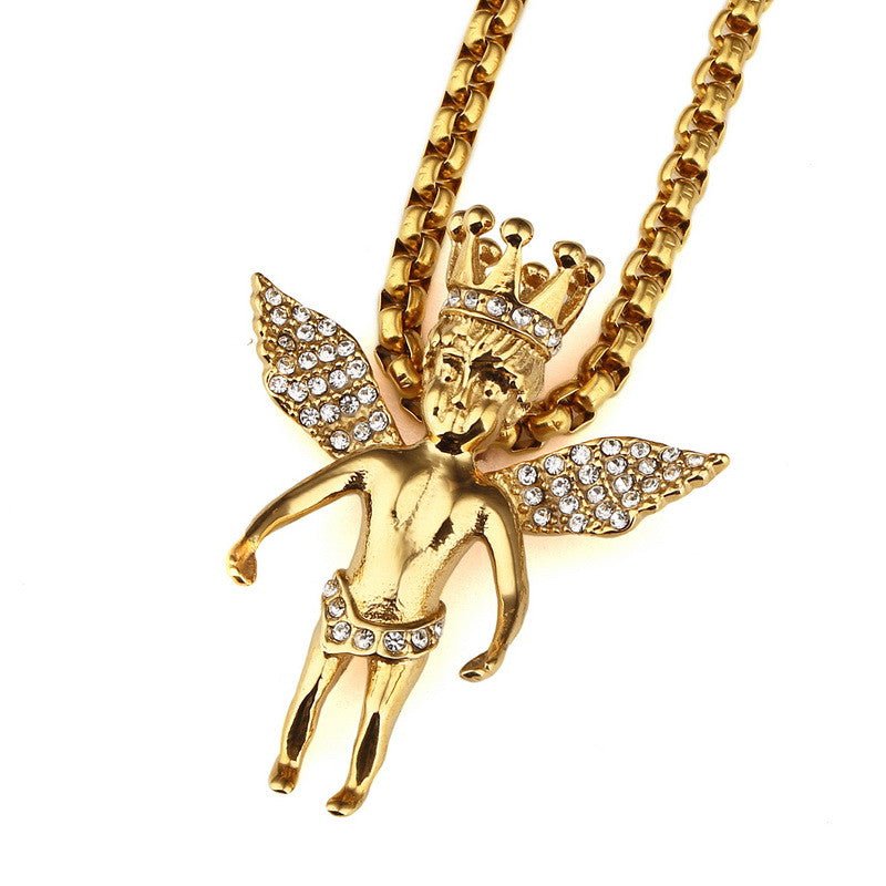 18K Gold Diamond Angel King - Drip Culture Jewelry