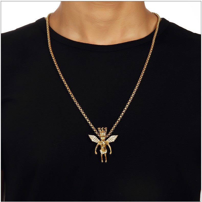 18K Gold Diamond Angel King - Drip Culture Jewelry