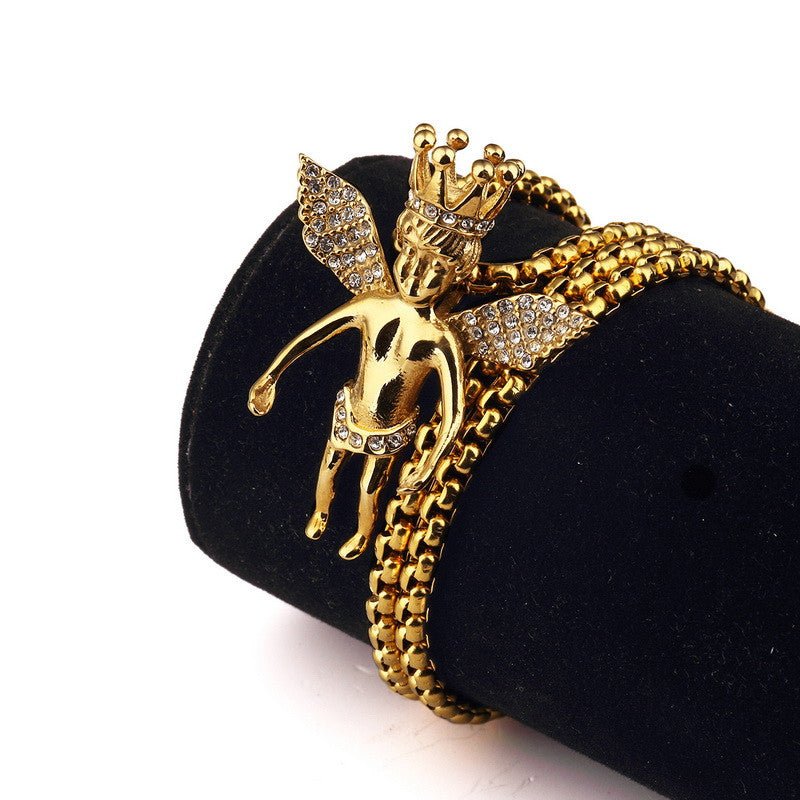 18K Gold Diamond Angel King - Drip Culture Jewelry