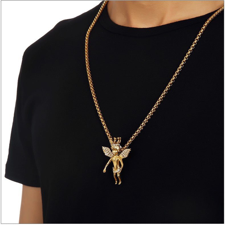 18K Gold Diamond Angel King - Drip Culture Jewelry