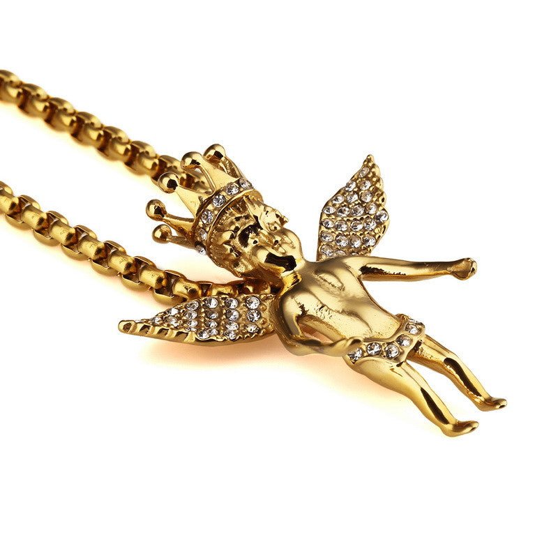 18K Gold Diamond Angel King - Drip Culture Jewelry