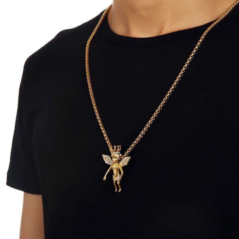 18K Gold Diamond Angel King - Drip Culture Jewelry