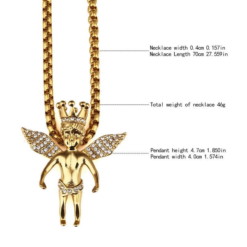 18K Gold Diamond Angel King - Drip Culture Jewelry