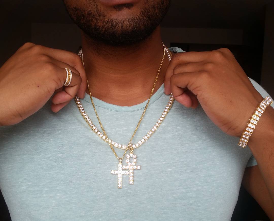 18K Gold Diamond Ankh - Drip Culture Jewelry