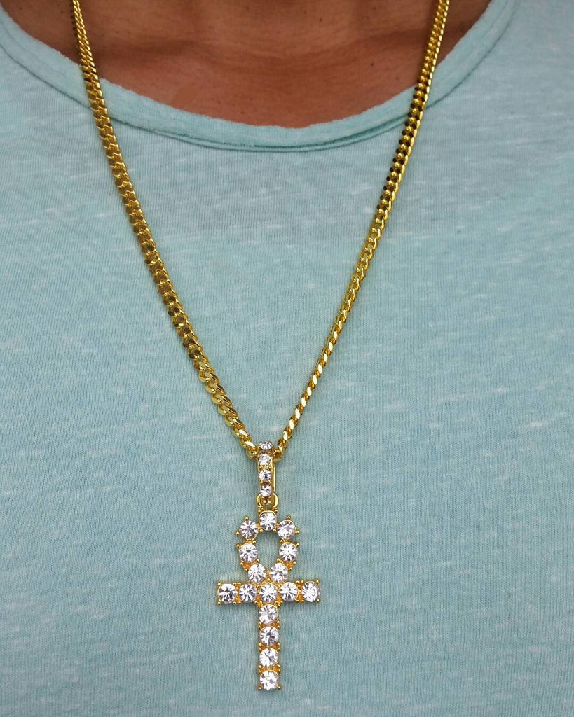 18K Gold Diamond Ankh - Drip Culture Jewelry