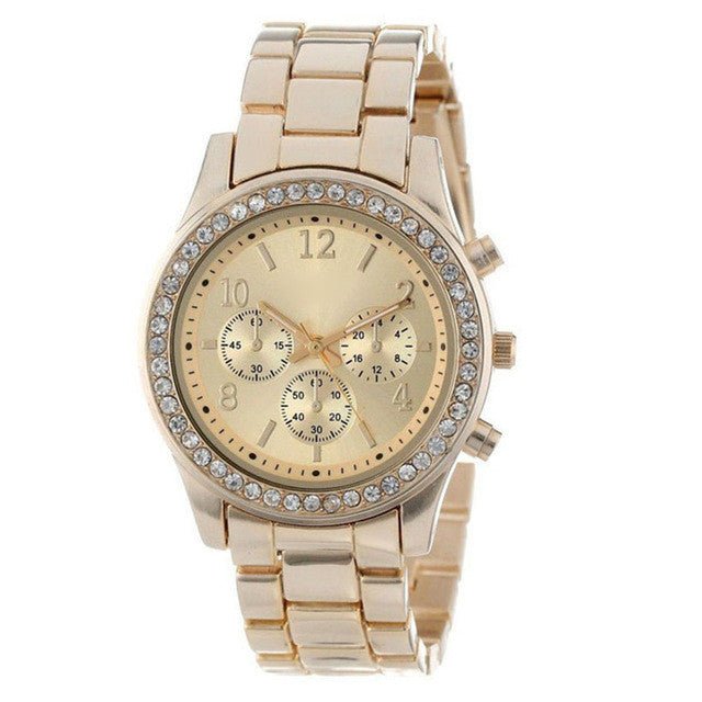 18K Gold Diamond Bezel Watch - Drip Culture Jewelry