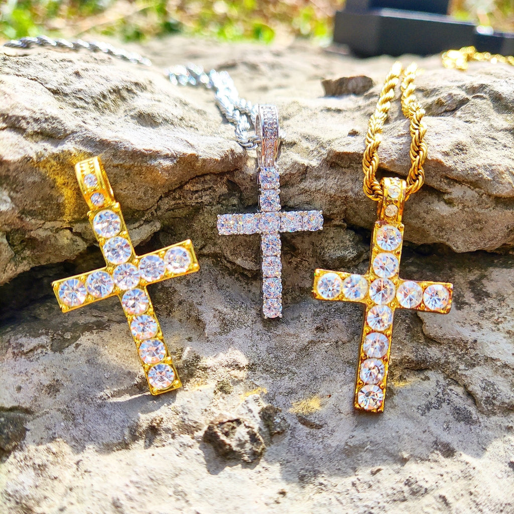 18K Gold Diamond Cross - Drip Culture Jewelry