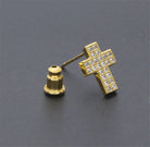18K Gold Diamond Cross Earrings - Drip Culture Jewelry