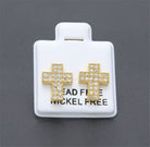 18K Gold Diamond Cross Earrings - Drip Culture Jewelry