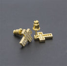 18K Gold Diamond Cross Earrings - Drip Culture Jewelry
