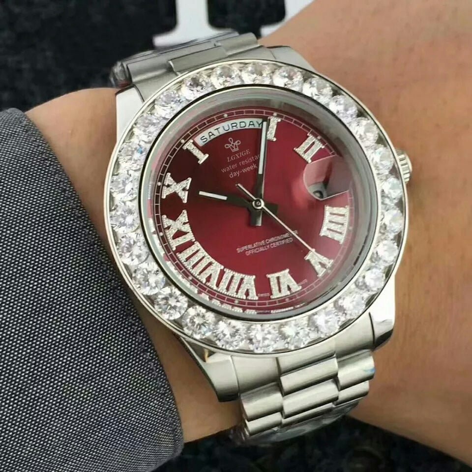 18K Gold Diamond Crown Watch - Drip Culture Jewelry