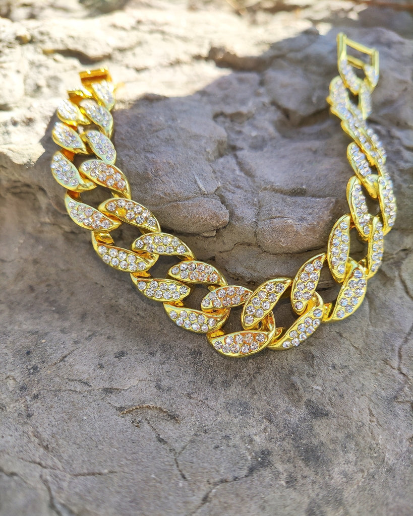 18K Gold Diamond Cuban Link Bracelet - Drip Culture Jewelry
