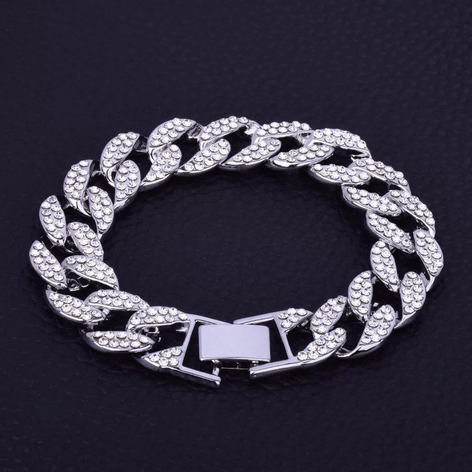 18K Gold Diamond Cuban Link Bracelet - Drip Culture Jewelry