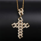 18K Gold Diamond Cuban Link Cross - Drip Culture Jewelry