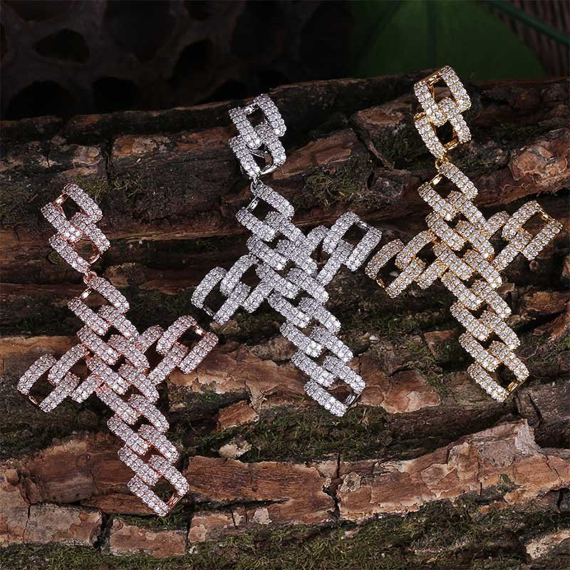 18K Gold Diamond Cuban Link Cross - Drip Culture Jewelry