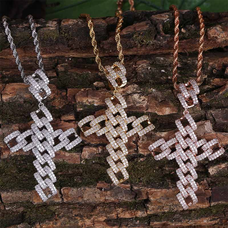 18K Gold Diamond Cuban Link Cross - Drip Culture Jewelry