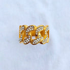18K Gold Diamond Cuban Link Ring 2.0 - Drip Culture Jewelry