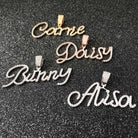 18K Gold Diamond Custom Cursive Letter Pendant - Drip Culture Jewelry