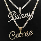 18K Gold Diamond Custom Cursive Letter Pendant - Drip Culture Jewelry