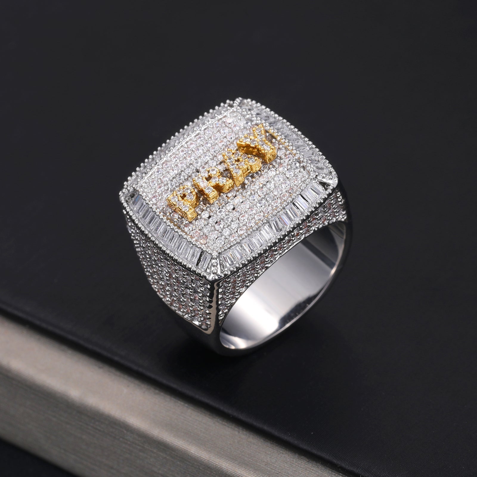 18k Gold Diamond Custom Name Ring - Drip Culture Jewelry
