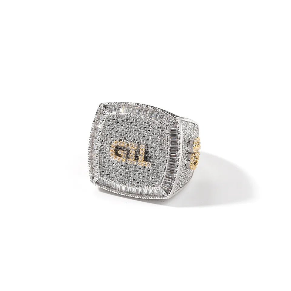 18k Gold Diamond Custom Name Ring - Drip Culture Jewelry