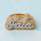 18k Gold Diamond Custom Name Ring - Drip Culture Jewelry