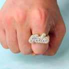 18k Gold Diamond Custom Name Ring - Drip Culture Jewelry