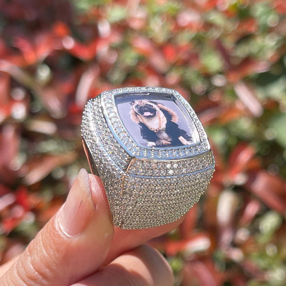 18k Gold Diamond Custom Picture Ring - Drip Culture Jewelry