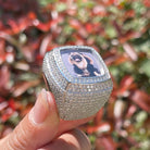 18k Gold Diamond Custom Picture Ring - Drip Culture Jewelry