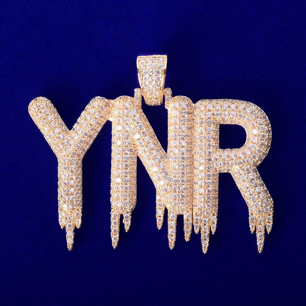 18K Gold Diamond Custom Premium Drip Letters - Drip Culture Jewelry