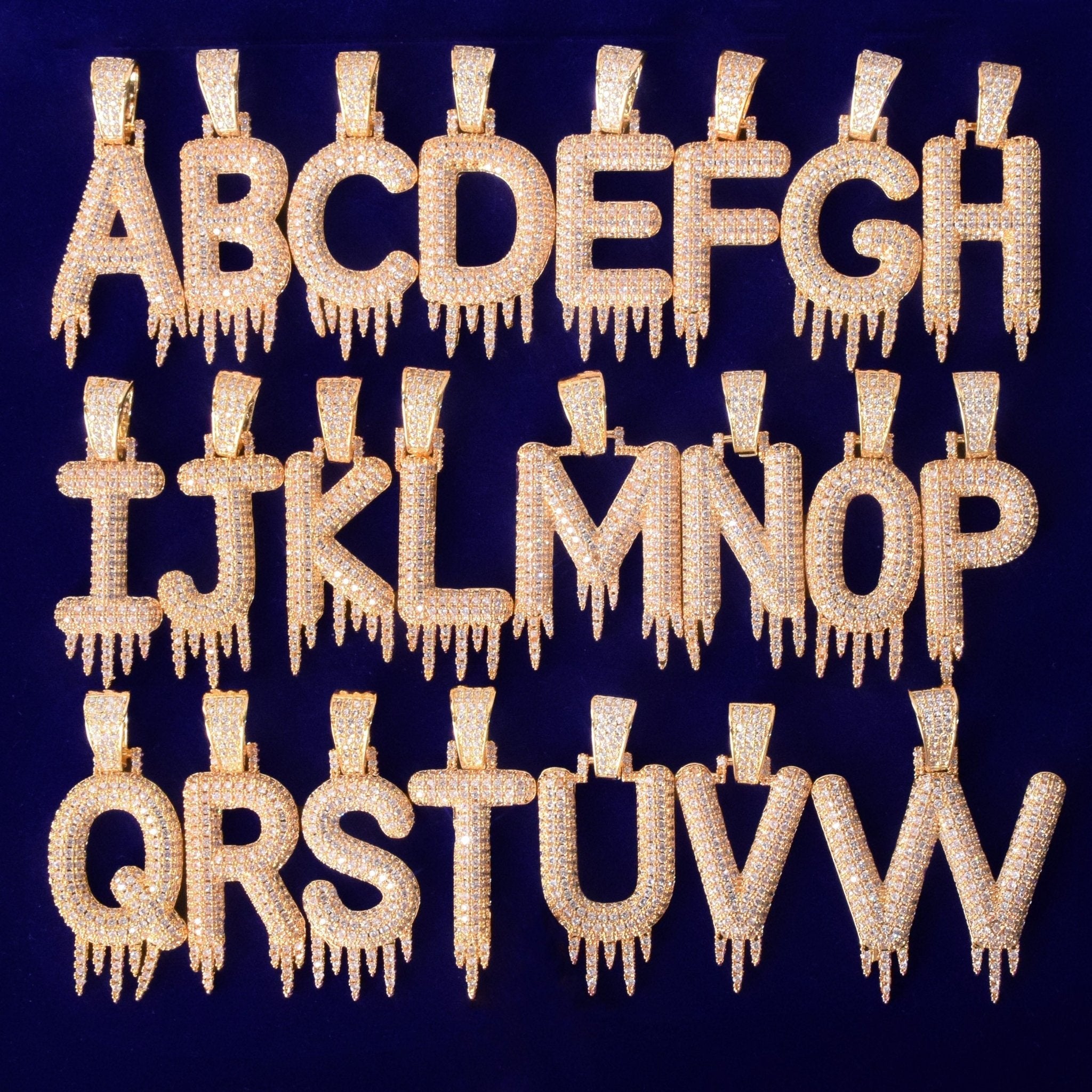 18K Gold Diamond Custom Premium Drip Letters - Drip Culture Jewelry
